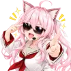 サングラスをかけてこちらを指さすはなこ（ハナキン）